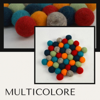 Dessous-de-plat “boules en feutre de laine” multicolore 