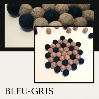 Dessous-de-plat "boules en feutre de laine" Bleu-gris