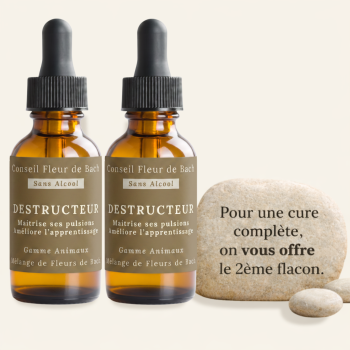 Fleurs de Bach Animaux Destructeur Sans Alcool - 30ML - Lot de 2