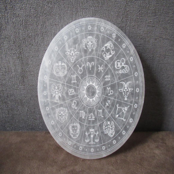 Disque en sélénite "zodiac"