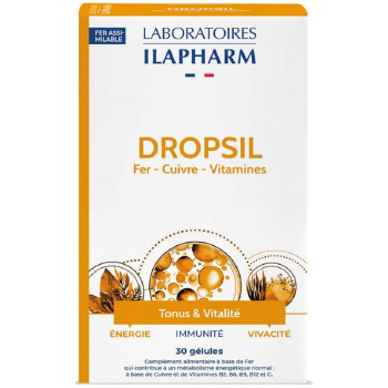 Dropsil Fer, Cuivre, Vitamines - Entrain, dynamisme - 30 gǸlules