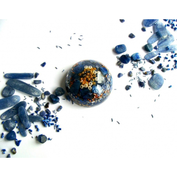 Demi sphère cyanite bleue moyen modèle