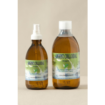 Pack argent colloïdal : 500 ml 10 ppm + spray 250 ml 10 ppm