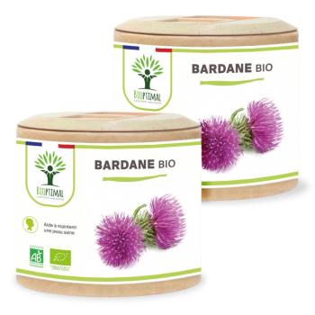 Bardane Bio - Complément alimentaire - Peau - Racine de Bardane Pure en gélule - Fabriqué en France - Certifié écocert - 2X60 gélules