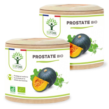 Prostate Bio - Complément alimentaire - Courge Armoise - Confort Urinaire Homme - Fabriqué en France - Certifié écocert - 2X60 gélules
