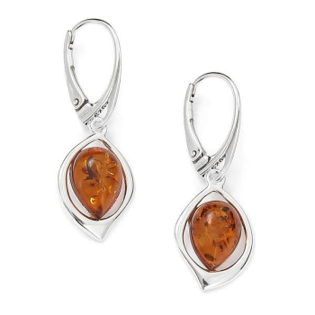 Boucles d'oreilles ambre et argent