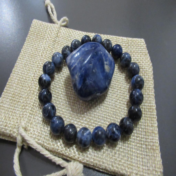 Ensemble bracelet et pierre de sodalite 