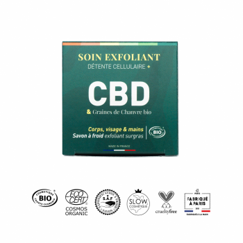 Soin Exfoliant Détente cellulaire + CBD | Savon à froid surgras certifié BIO