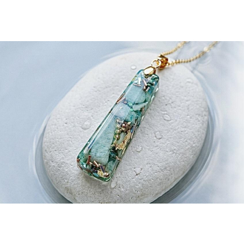 Pendentif orgonite Kelly amazonite avec chaînette 