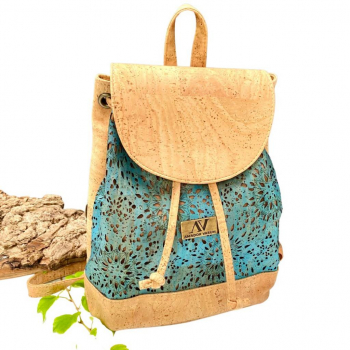 sac bleu femme vegan en liège