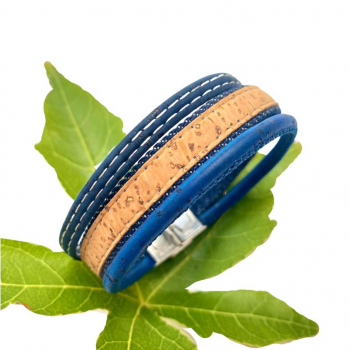 bracelet homme vegan bleu marine