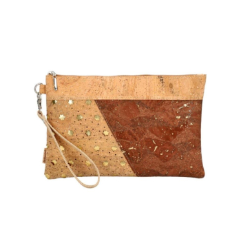 Pochette en liege "Stars camel"- Trousse à maquillage Vegan