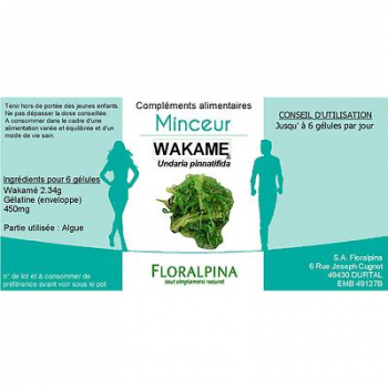 Wakamé Algue 120 gelules de 465 mg