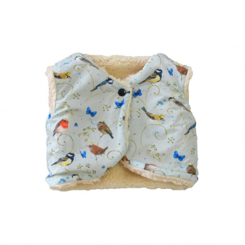 Gilet du berger imprimé fleurs et oiseaux Rouge gorge