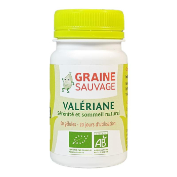 Pilulier de 60 gélules végétales de Valériane de la marque Graine Sauvage