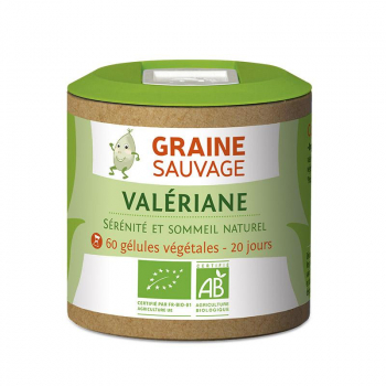 Pilulier de 60 gélules de valériane de la marque Graine Sauvage