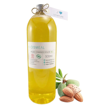 Huile d'Amande Douce BIO 500ml - 100% Pure Et Naturelle