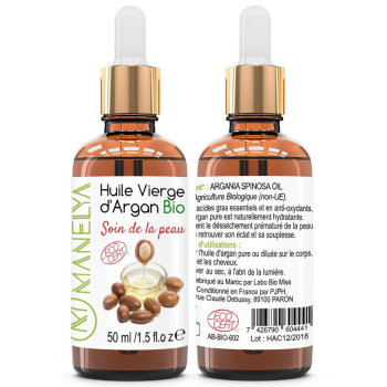Huile d'argan pure manelya 100% naturelle  Bio 50ml