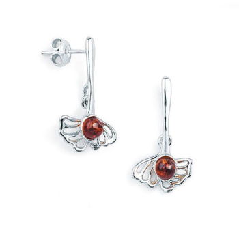 Boucles d’oreilles en ambre et argent fines - Bijoux Artisanaux Élégants
