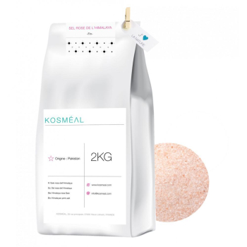 Sel rose de l'Himalaya - Sel fin - 2kg - Emballage Écologique En Papier Kraft Blanc