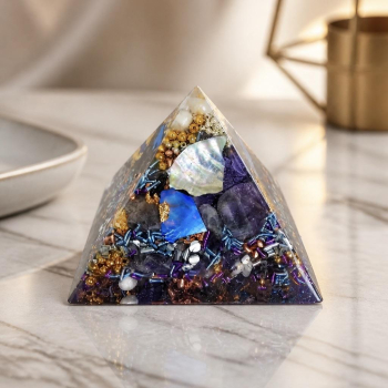 Orgonite pyramide Printemps Mauve - 50 m2
