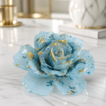 Grande rose orgonite aigue marine 