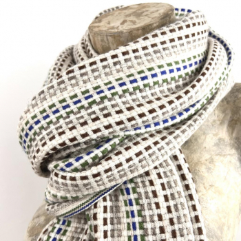 Étole ou écharpe épaisse au tissage travaillé en cachemire naturel et éthique du Népal 