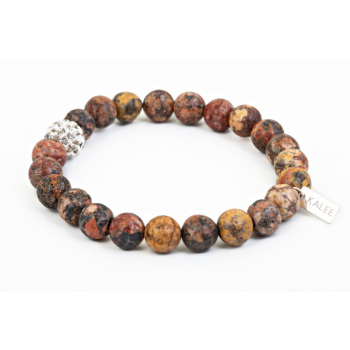 Bracelet Jaspe Léopard et strass