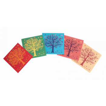 Set de 5 cartes de vœux "arbre de vie"