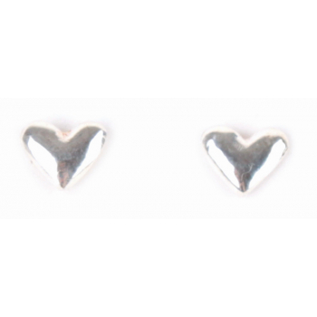 Clous d'oreille argent Cœur, Argent 925èmr (1,25g), 7 x 6 mm, 