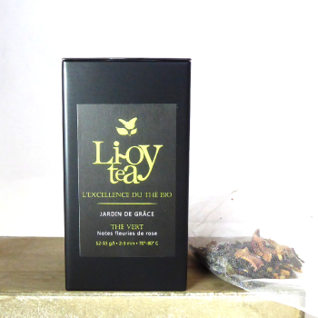 Jardin de grâce - thé vert à la rose - boite 80g