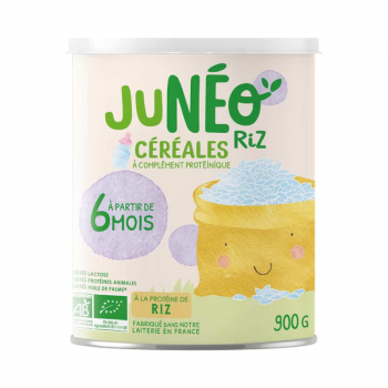 Junéo Riz – Céréales à complément protéinique sans lactose 900g – à partir de 6 mois - JUNEO