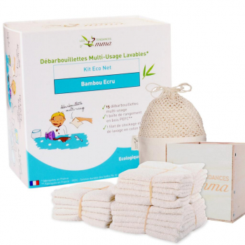15 lingettes réutilisables en éponge de coton bio - Kit eco net - Les Tendances d'Emma