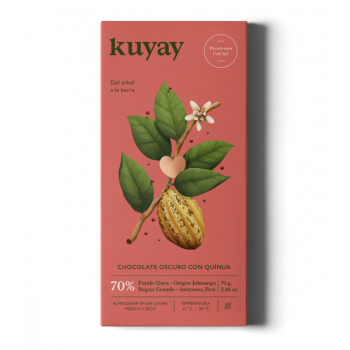 Chocolat Noir BIO 70% à la Quinoa Kuyay 70g