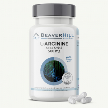 L-Arginine 500 mg - Fatigue, Surmenage, Soutien à la détoxication. Beaverhill