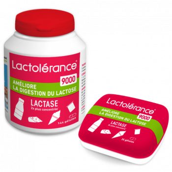 Lactolérance 9000 - 1 Pilulier +1 Éco-recharge - 180 gélules - packshot