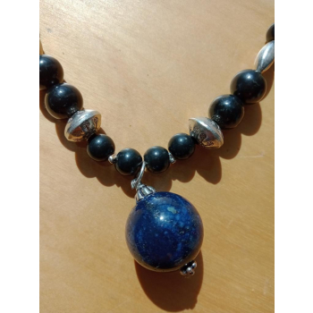 Collier long Lapis-Lazuli / Shungite