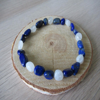 Bracelet en lapis lazuli et pierre de lune