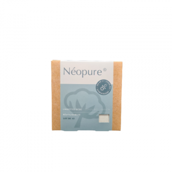 Lingettes Bébés réutilisables en coton Bio - Néopure - Lot de 10