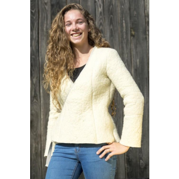 Cache coeur en laine feutrée beige pour femme **Loo** Taille 44