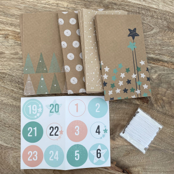 Kit pour faire son propre calendrier de l'avent en kraft