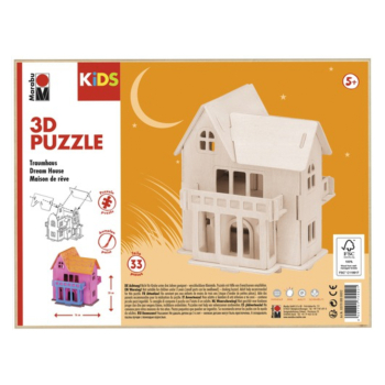 Puzzle 3D en bois à construire - Maison de rêve