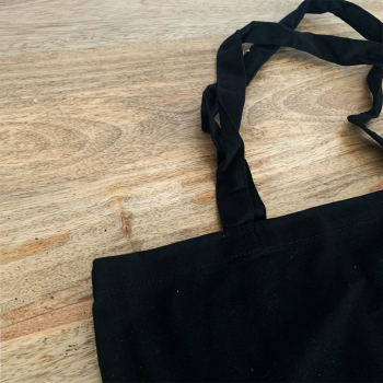 Sac tote bag en coton - Noir uni