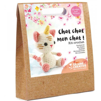 Kit Amigurumi pour confectionner un petit chat licorne en crochet