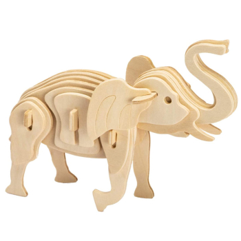 Puzzle 3D en bois à construire - Éléphant