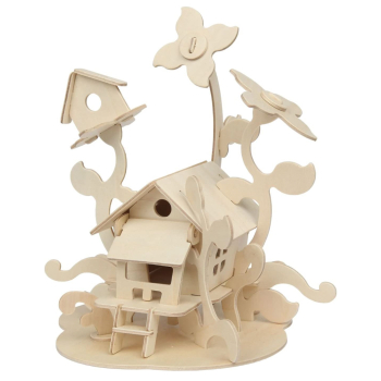Puzzle 3D en bois à construire - Maison de fées