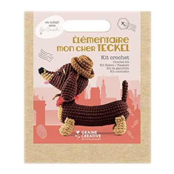 Kit Amigurumi pour confectionner un petit chien teckel