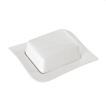 Beurrier en porcelaine blanc