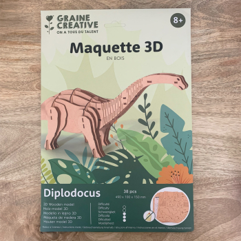 Maquette 3D en bois - Diplodocus