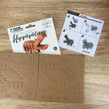 Maquette 3D en carton - Hippopotame
